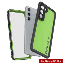 Load image into Gallery viewer, Coque étanche Galaxy S23+ Plus PunkCase StudStar vert clair mince de 6,6 pieds sous l'eau résistante aux chocs IP68.