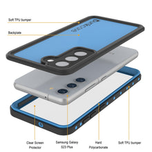 Charger l'image dans la galerie, Coque étanche Galaxy S23+ Plus PunkCase StudStar Light Blue Fine 6,6ft sous l'eau IP68 Antichoc.