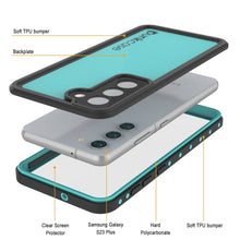 Charger l'image dans la galerie, Étui étanche Galaxy S23+ Plus PunkCase StudStar Teal Thin 6.6ft Étanche IP68 Résistant aux Chocs/Neige.