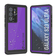Charger l'image dans la galerie, Étui étanche Galaxy S23 Ultra PunkCase StudStar Violet fin, résistant à l'eau jusqu'à 6,6 pieds, IP68, résistant aux chocs et à la neige.