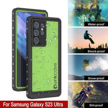 Charger l'image dans la galerie, Étui étanche PunkCase StudStar Light Green pour Galaxy S23 Ultra, mince, résistant aux chocs jusqu'à 6,6 pieds sous l'eau, IP68.