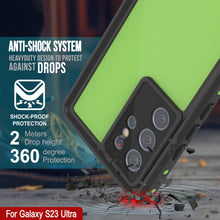 Charger l'image dans la galerie, Étui étanche PunkCase StudStar Light Green pour Galaxy S23 Ultra, mince, résistant aux chocs jusqu'à 6,6 pieds sous l'eau, IP68.