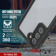 Charger l'image dans la galerie, Étui étanche Galaxy S23 PunkCase StudStar Clear Thin, résistant à l'eau jusqu'à 6,6 pieds de profondeur, étanche aux chocs et à la neige IP68.