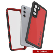 Charger l'image dans la galerie, Étui étanche Galaxy S23 PunkCase StudStar rouge mince 6,6 pieds résistant à l'eau IP68 anti-chocs/neige