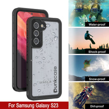 Charger l'image dans la galerie, Étui étanche Galaxy S23 PunkCase StudStar Clear Thin, résistant à l'eau jusqu'à 6,6 pieds de profondeur, étanche aux chocs et à la neige IP68.