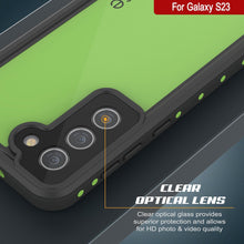 Charger l'image dans la galerie, Étui étanche pour Galaxy S23 PunkCase StudStar Light Green, mince, sous-marin jusqu'à 6,6 pieds, résistant aux chocs IP68.