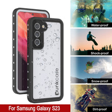 Charger l'image dans la galerie, Étui étanche Galaxy S23, Punkcase StudStar Blanc mince, sous-marin jusqu'à 6,6 pieds, IP68 anti-choc/neige