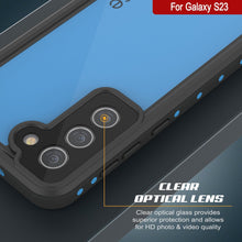 Charger l'image dans la galerie, Étui étanche Galaxy S23 PunkCase StudStar bleu clair mince 6,6 pieds sous l'eau IP68 résistant aux chocs.