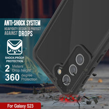 Charger l'image dans la galerie, Coque étanche Galaxy S23 PunkCase StudStar noire, fine, 6,6 pieds IP68 étanche aux chocs/neige, sous l'eau.