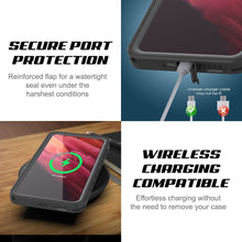 Charger l'image dans la galerie, Étui étanche Galaxy S23 PunkCase StudStar rouge mince 6,6 pieds résistant à l'eau IP68 anti-chocs/neige