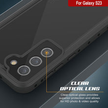 Charger l'image dans la galerie, Coque étanche Galaxy S23 PunkCase StudStar noire, fine, 6,6 pieds IP68 étanche aux chocs/neige, sous l'eau.
