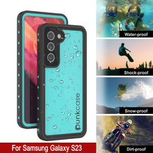 Charger l'image dans la galerie, Étui étanche PunkCase StudStar Galaxy S23 Teal fin de 6,6 pieds sous l'eau IP68 résistant aux chocs/neige.