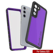 Charger l'image dans la galerie, Coque étanche PunkCase StudStar pour Galaxy S23, violette, fine, résistance à l'eau jusqu'à 6,6 pieds, certifiée IP68, résistance aux chocs/neige.