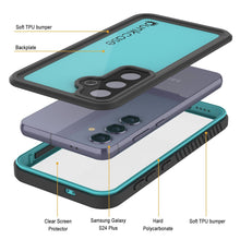 Charger l'image dans la galerie, Coque étanche pour Galaxy S24+ Plus PunkCase StudStar Teal fine 2 m sous l'eau IP68 résistante aux chocs et à la neige