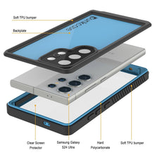 Load image into Gallery viewer, Coque étanche ultra-étanche pour Galaxy S24 PunkCase StudStar Bleu clair Mince 2 m Sous-marine IP68 Antichoc