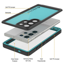 Load image into Gallery viewer, Coque ultra étanche pour Galaxy S24 PunkCase StudStar Teal fine 2 m sous l'eau IP68 résistante aux chocs et à la neige