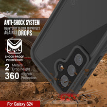 Load image into Gallery viewer, Coque étanche pour Galaxy S24 PunkCase StudStar Noir Mince 6,2 pieds Sous-marine IP68 Résistant aux chocs/à la neige