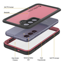 Load image into Gallery viewer, Coque étanche pour Galaxy S24 PunkCase StudStar Rose Mince 6,2 pieds Sous l'eau IP68 Résistant aux chocs/à la neige