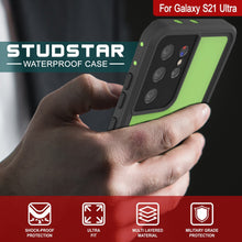 Charger l'image dans la galerie, Galaxy S21 Ultra Waterproof Case PunkCase StudStar Light Green Thin 6.6ft Underwater IP68 ShockProof (Color in image: light blue)