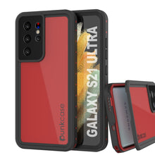 Charger l'image dans la galerie, Galaxy S21 Ultra Waterproof Case PunkCase StudStar Red Thin 6.6ft Underwater IP68 Shock/Snow Proof (Color in image: red)