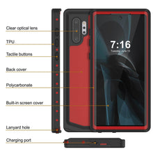 Charger l'image dans la galerie, Galaxy Note 10+ Plus Waterproof Case, Punkcase Studstar Red Series Thin Armor Cover (Color in image: clear)