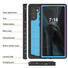 Load image into Gallery viewer, Galaxy Note 10 Waterproof Case, Punkcase Studstar Light Blue Thin Armor Cover (Color in image: white)