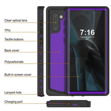 Load image into Gallery viewer, Galaxy Note 10 Waterproof Case, Punkcase Studstar Purple Series Thin Armor Cover (Color in image: clear)