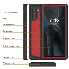 Load image into Gallery viewer, Galaxy Note 10 Waterproof Case, Punkcase Studstar Red Series Thin Armor Cover (Color in image: clear)