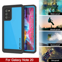 Load image into Gallery viewer, Galaxy Note 20 Waterproof Case, Punkcase Studstar Light Blue Thin Armor Cover (Color in image: red)