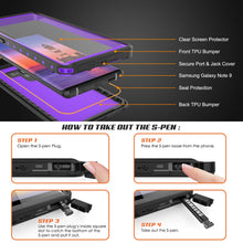 Load image into Gallery viewer, Galaxy Note 9 Waterproof Case PunkCase StudStar Purple Thin 6.6ft Underwater Shock/Snow Proof (Color in image: clear)