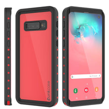 Charger l'image dans la galerie, Galaxy S10 Waterproof Case PunkCase StudStar Red Thin 6.6ft Underwater IP68 Shock/Snow Proof (Color in image: black)