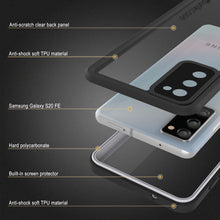 Charger l'image dans la galerie, Anti-scratch clear back panel Anti-shock soft TPU material Samsung Galaxy S20 FE Hard polycarbonate Built-in screen protector Anti-shock soft TPU material (Color in image: Black)