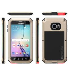 Load image into Gallery viewer, Galaxy S6 EDGE Case, PUNKcase Metallic Gold Shockproof Slim Metal Armor Case (Color in image: white)