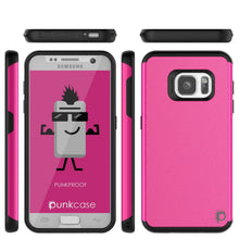 Charger l'image dans la galerie, Galaxy s7 Case PunkCase Galactic Pink Series Slim Protective Armor Soft Cover Case w/ Tempered Glass (Color in image: black)