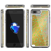 Charger l'image dans la galerie, iPhone 8+ Plus Case, PunkСase LIQUID Gold Series, Protective Dual Layer Floating Glitter Cover (Color in image: pink)