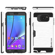 Charger l'image dans la galerie, Galaxy Note 5 Case PunkCase SLOT White Series Slim Armor Soft Cover Case w/ Tempered Glass (Color in image: Silver)