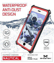 Charger l'image dans la galerie, iPhone 8+ Plus Waterproof Case, Ghostek Nautical Series for iPhone 8+ Plus | Slim Underwater Protection | Adventure Duty | Swimming (Red) (Color in image: Green)