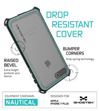 Charger l'image dans la galerie, DROP RESISTANT COVER BUMPER CORNERS Drop spring technology RAISED BEVEL Extra height protects your device EQUIPMENT CODENAME: DESIGNED FOR es RS TTANITR SETA e VACa: NAUTICAL PHONE 7 PLUS SHOSTEH