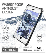 Charger l'image dans la galerie, iPhone 8+ Plus Waterproof Case, Ghostek Nautical Series for iPhone 8+ Plus | Slim Underwater Protection | Adventure Duty | Swimming (White) (Color in image: Black)