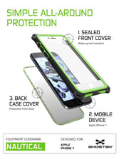 Load image into Gallery viewer, iPhone 7 Waterproof Case, Ghostek Nautical Series for iPhone 7 | Slim Underwater Protection| Adventure Duty | Ultra Fit | Swimming (Green) (Color in image: Pink)