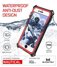 Charger l'image dans la galerie, iPhone  8  Waterproof Case, Ghostek Nautical Series for iPhone  8  | Slim Underwater Protection | Adventure Duty | Ultra Fit | Swimming (Red) (Color in image: Green)