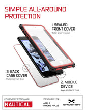 Charger l'image dans la galerie, iPhone 7+ Plus case, Ghostek®  Nautical Series  for iPhone 7+ Plus Rugged Heavy Duty Case |  Red (Color in image: Black)