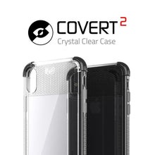 Load image into Gallery viewer, Ghostek Transparent iPhone X Case, Covert2 Series Resilient Rugged Armor Design | Supports AirPower Wireless Charging | Black (Color in image: Pink)