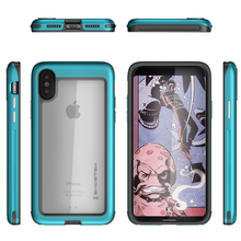 Charger l'image dans la galerie, Ghostek Atomic Slim Apple iPhone X Case, Rugged Heavy Duty Military Grade Cover | Industrial Strength Aluminum Alloy Frame + Raised Rubberized Corners & Bezel | Face ID Compatible | Teal (Color in image: Black)