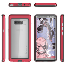 Charger l'image dans la galerie, Galaxy Note 8, Ghostek Atomic Slim Galaxy Note 8 Case Shockproof Impact Hybrid Modern Design  | Red (Color in image: Silver)