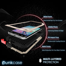 Charger l'image dans la galerie, Galaxy S6 EDGE+ Plus Case, PUNKcase Metallic Gold Shockproof Slim Metal Armor Case (Color in image: black)