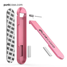 Load image into Gallery viewer, PUNKCASE FlickStick Universal Cell Phone Kickstand for all Mobile Phones & Cases with Flat Backs, One Finger Operation (Pink) (Color in image: Black)