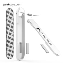 Load image into Gallery viewer, PUNKCASE FlickStick Universal Cell Phone Kickstand for all Mobile Phones & Cases with Flat Backs, One Finger Operation (White) (Color in image: Black)
