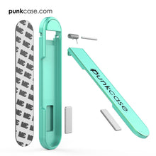 Load image into Gallery viewer, PUNKCASE FlickStick Universal Cell Phone Kickstand for all Mobile Phones & Cases with Flat Backs, One Finger Operation (Teal) (Color in image: Black)