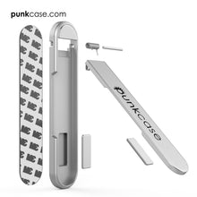 Load image into Gallery viewer, PUNKCASE FlickStick Universal Cell Phone Kickstand for all Mobile Phones & Cases with Flat Backs, One Finger Operation (Silver) (Color in image: Black)
